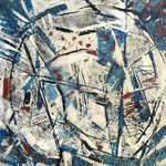 Rupestre, 2024, acrylique sur toile, 50×50 cm